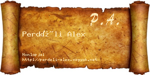 Perdéli Alex névjegykártya